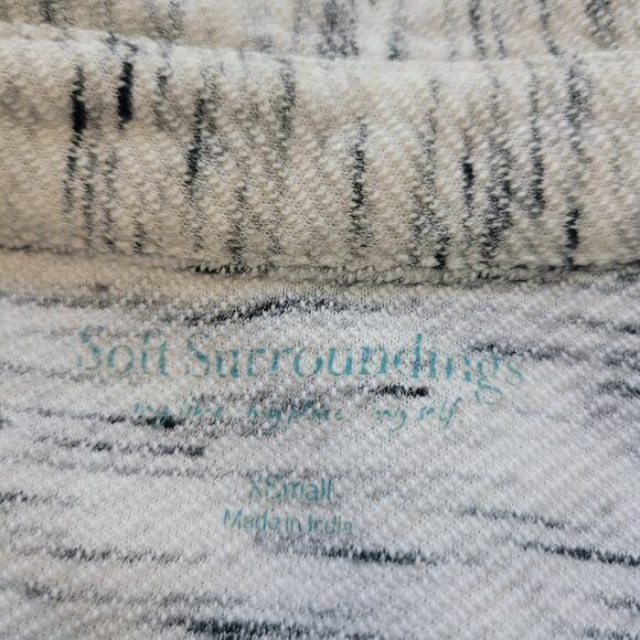 Soft Surroundings Size XS White Grey Half-Zip Pullover Collar Long Sleeve - Picture 9 of 9